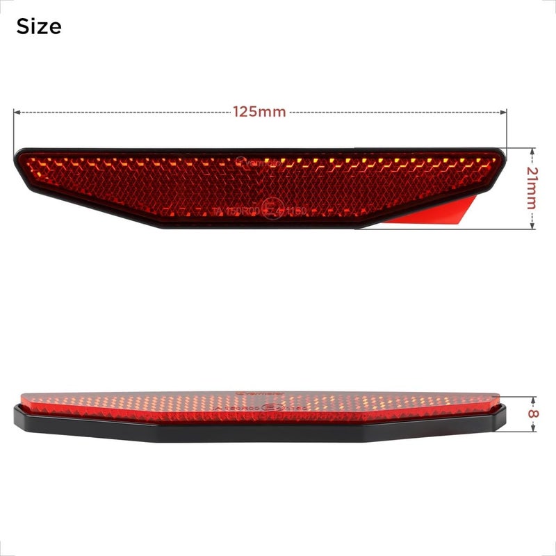 evermotor 2 Packs Red Warning Reflective Reflectors Stickers ：Waterproof ATV Bike Accessories High-Visibility Retro Rear Safety Reflectors for Motorcycle, Bicycle & Scooter - Image 4